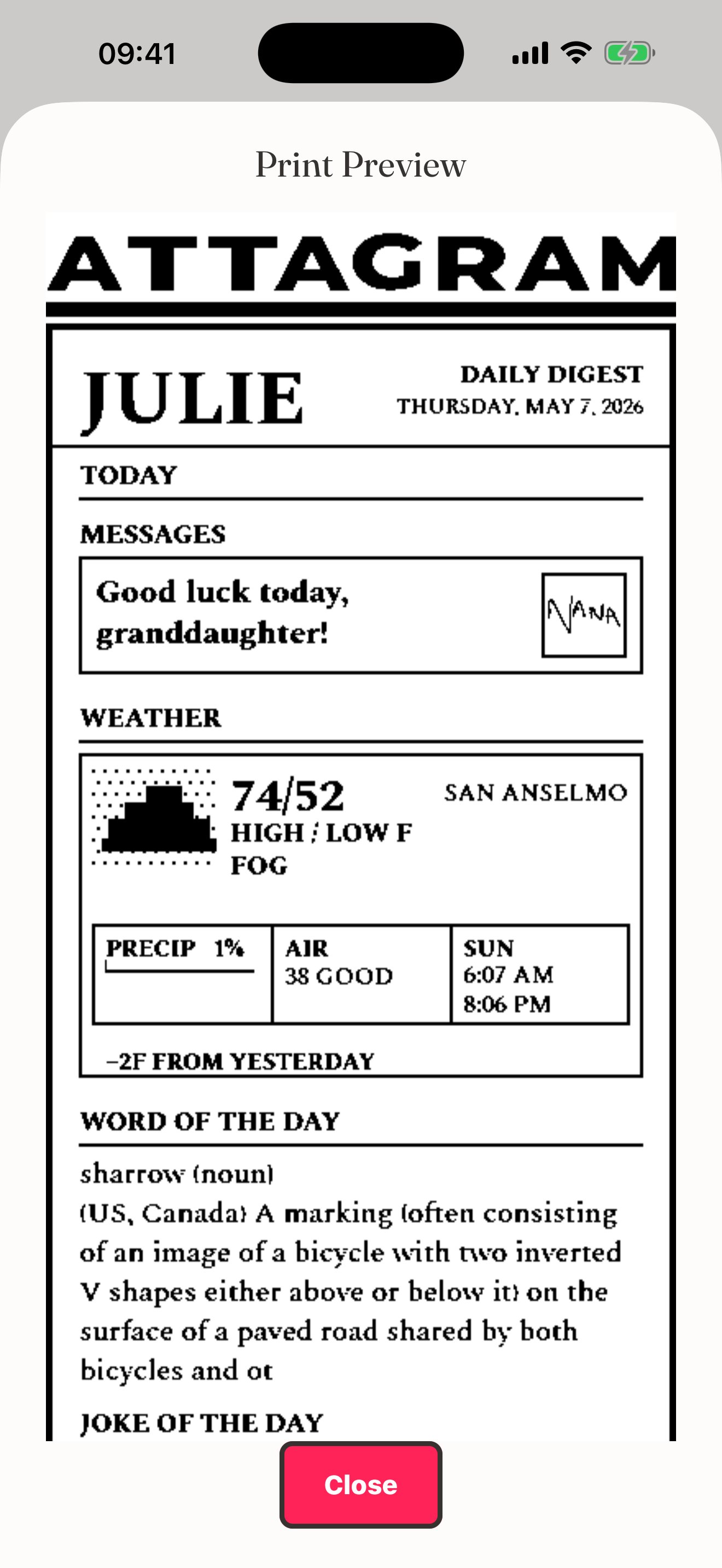 Attagram app screenshot 3